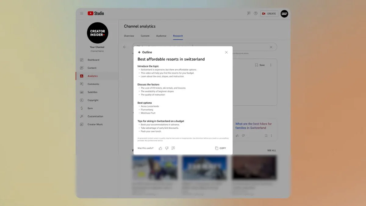 Youtube Gemini AI Brainstorming Tool for Creators